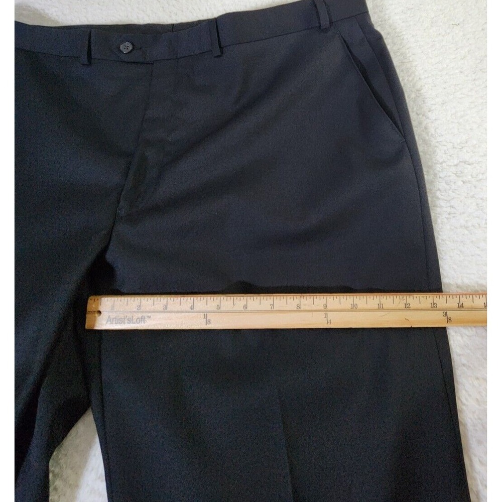 Ralph Lauren Wool Dress Pants Men's Size 42x32* Black Total Comfort Flat Front - Picture 9 of 11